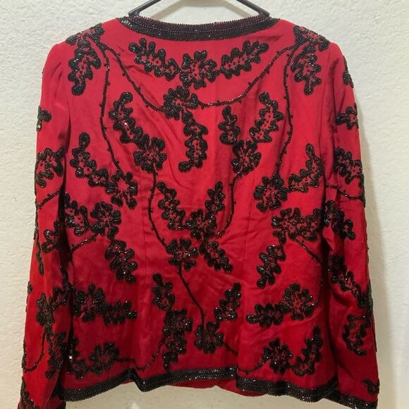 Luisa di Marcantonio Roma  Blazer in redVintage band Collar Evening Jacket - Picture 5 of 6